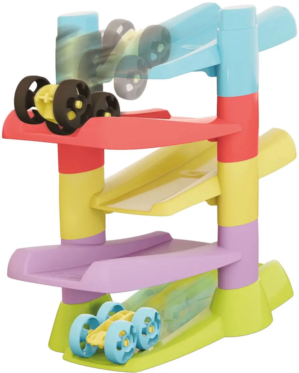 PlayEco+ Autoracebaan Flip Auto van Quercetti in Meerkleurig – productfoto