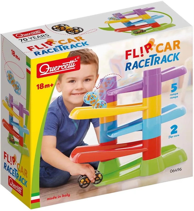 Racebaan met Flip Auto's, 7dlg. by Quercetti in Multicolour – product photo