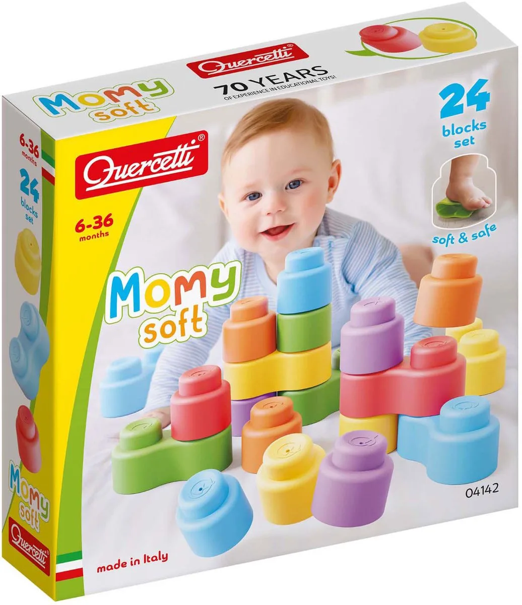 zachte stapelblokken bouwspeelgoed 24-delig multikleur. by Quercetti in Multicolour – product photo