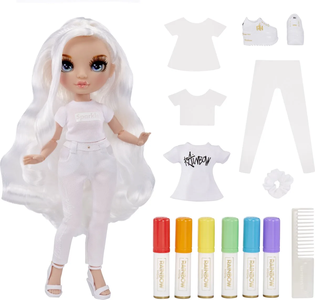 Color & Create - 27 cm - Modepop by Rainbow High in Blauwe ogen – product photo
