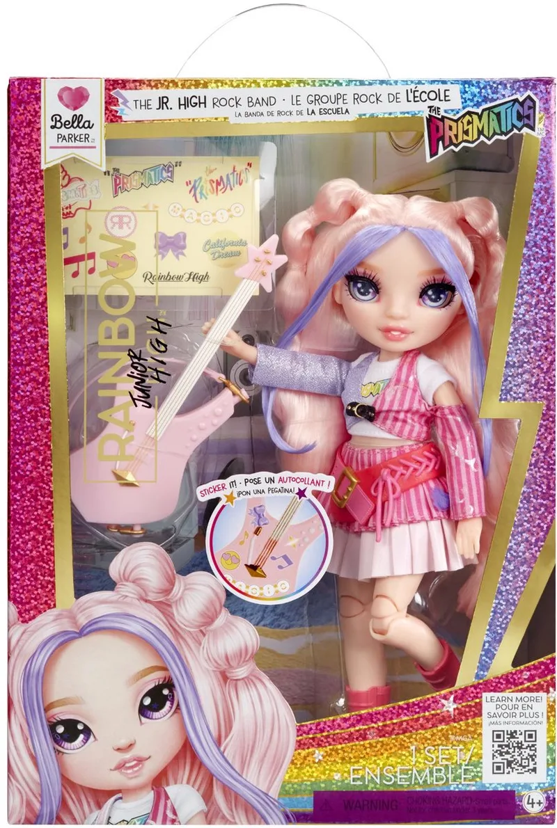 Junior Rockband Bella Puppe von Rainbow High in Rosa – Produktfoto