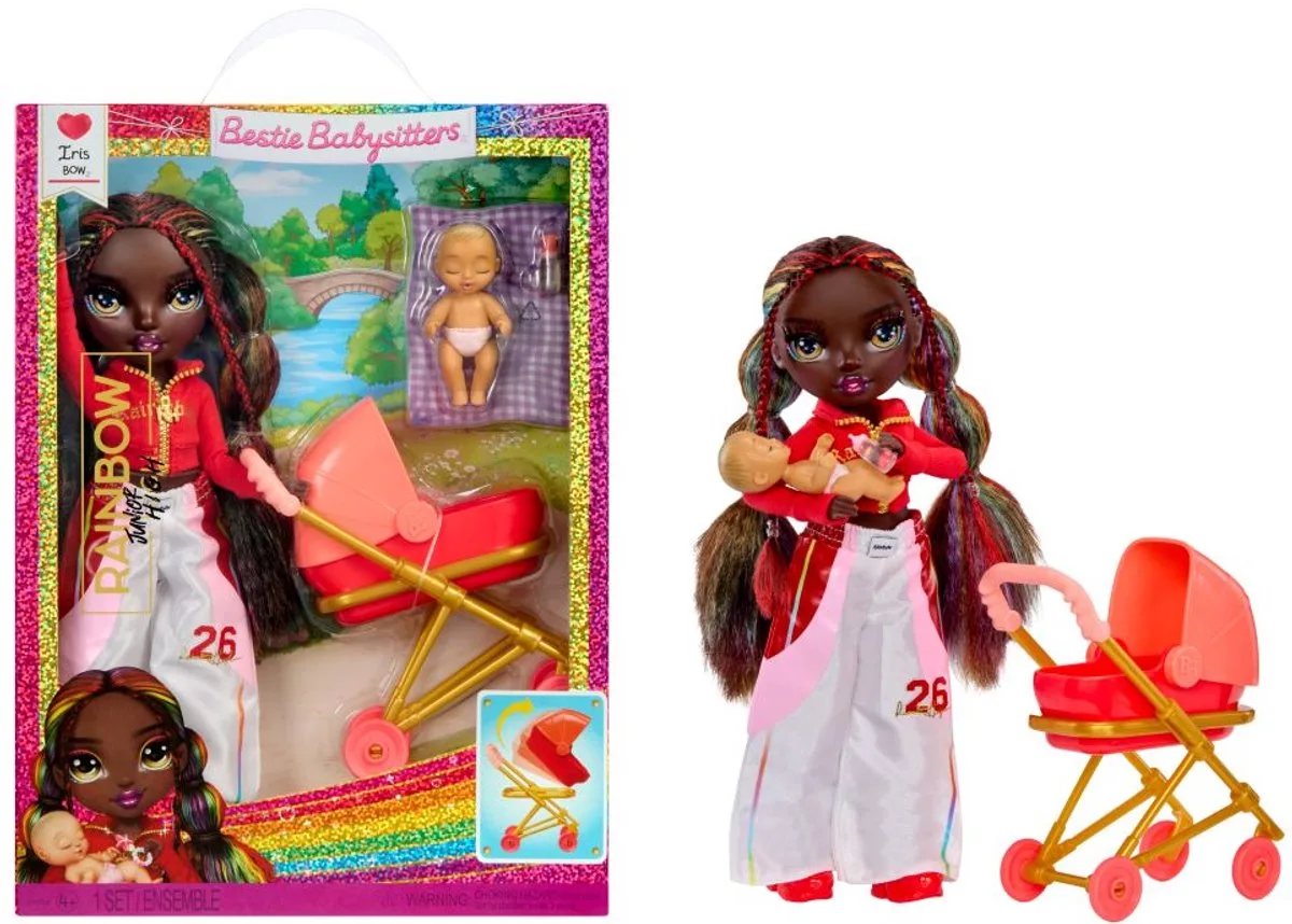 Jr High Bestie Babysitters Fashion Do von Rainbow High in Iris Bow – Produktfoto
