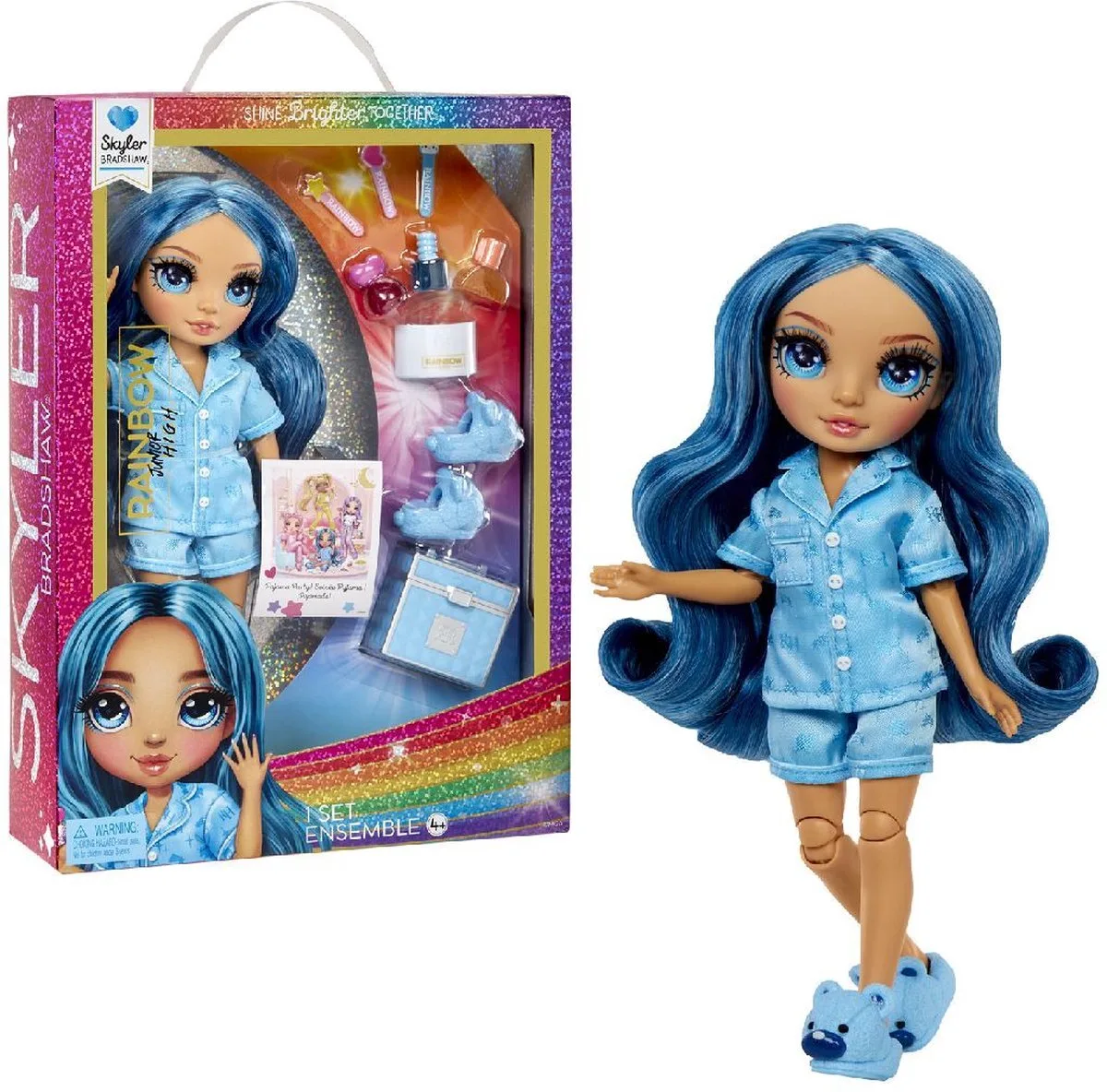 Junior High Pyjamaparty - 23 cm - Skyler (blauw) - Modepop von Rainbow High in Blau – Produktfoto