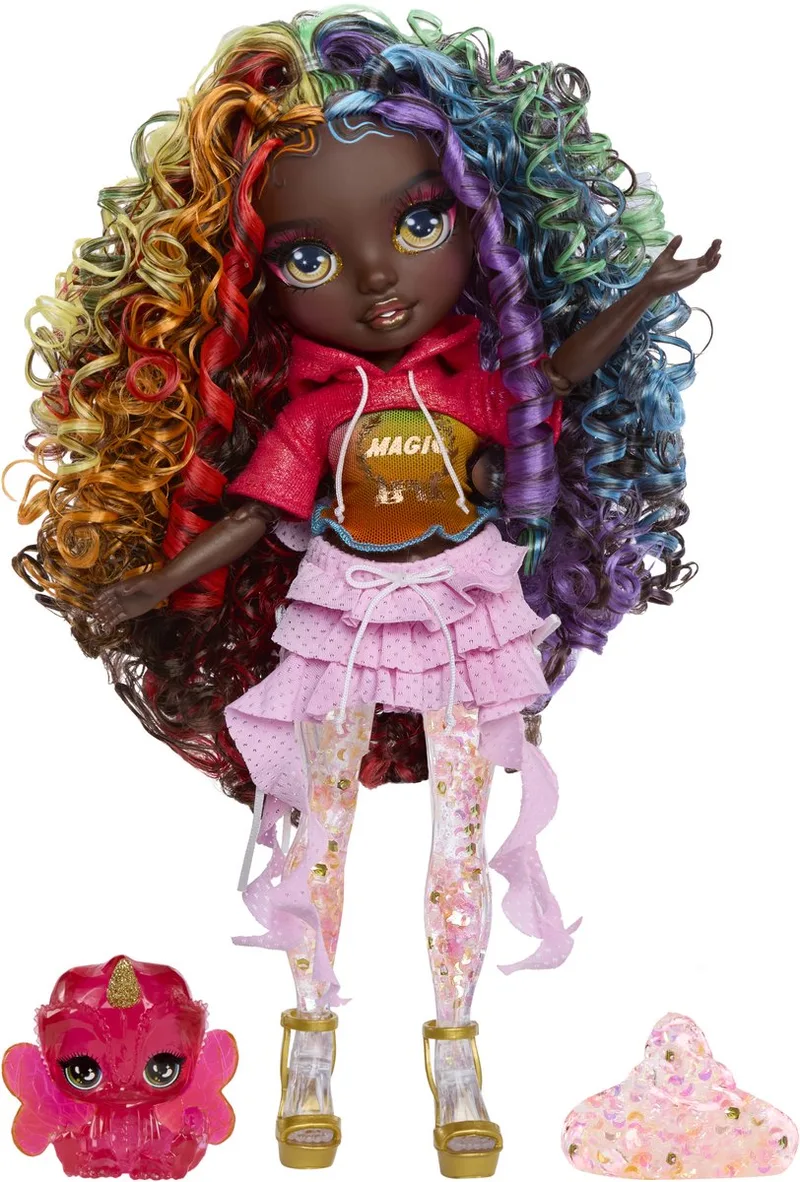 Shimmers met slijm-modepop - Iris (regenboogkleurig) von Rainbow High in Lime – Produktfoto