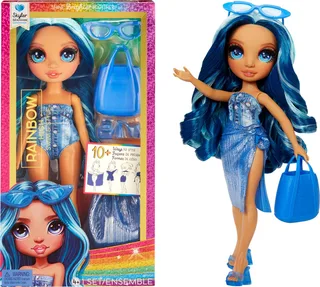 Swim & Style-modepop - 28 cm - Skyler (blauw) fra Rainbow High i Blå – produktbillede 1 af 2
