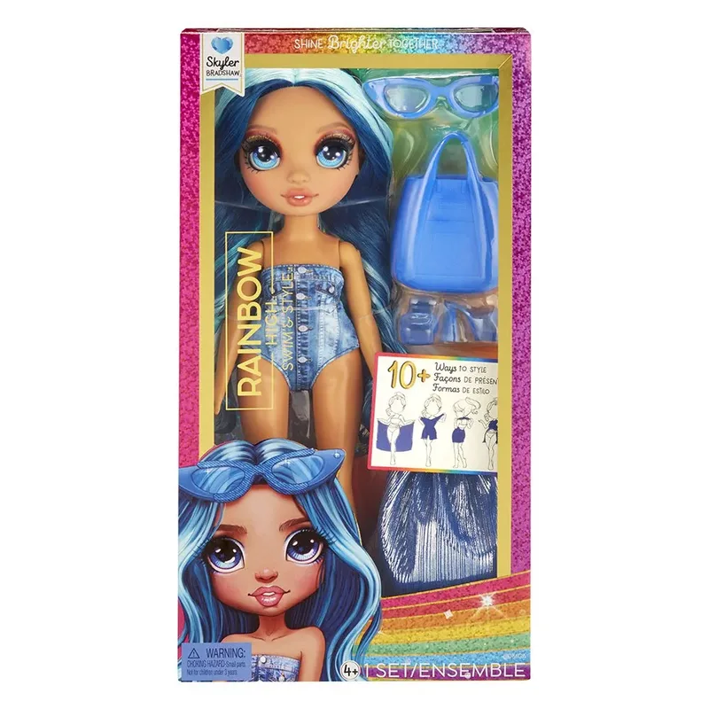 Swim & Style-modepop - 28 cm - Skyler (blauw) fra Rainbow High i Blå – produktbillede 2 af 2
