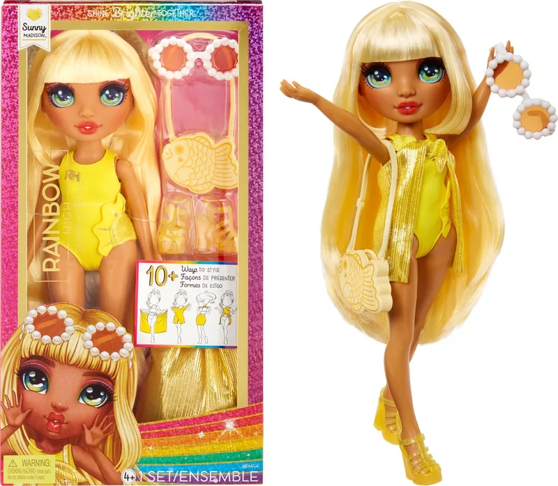 Swim & Style-modepop - 28 cm - Sunny (geel) från Rainbow High i Gul – produktbild
