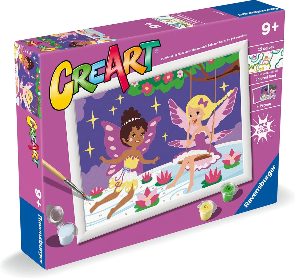 CreArt - Adorable Fairy Friends (Neon) - Schilderen op Nummer - Vanaf 9 Jaar de Ravensburger en Multicolore – photo du produit
