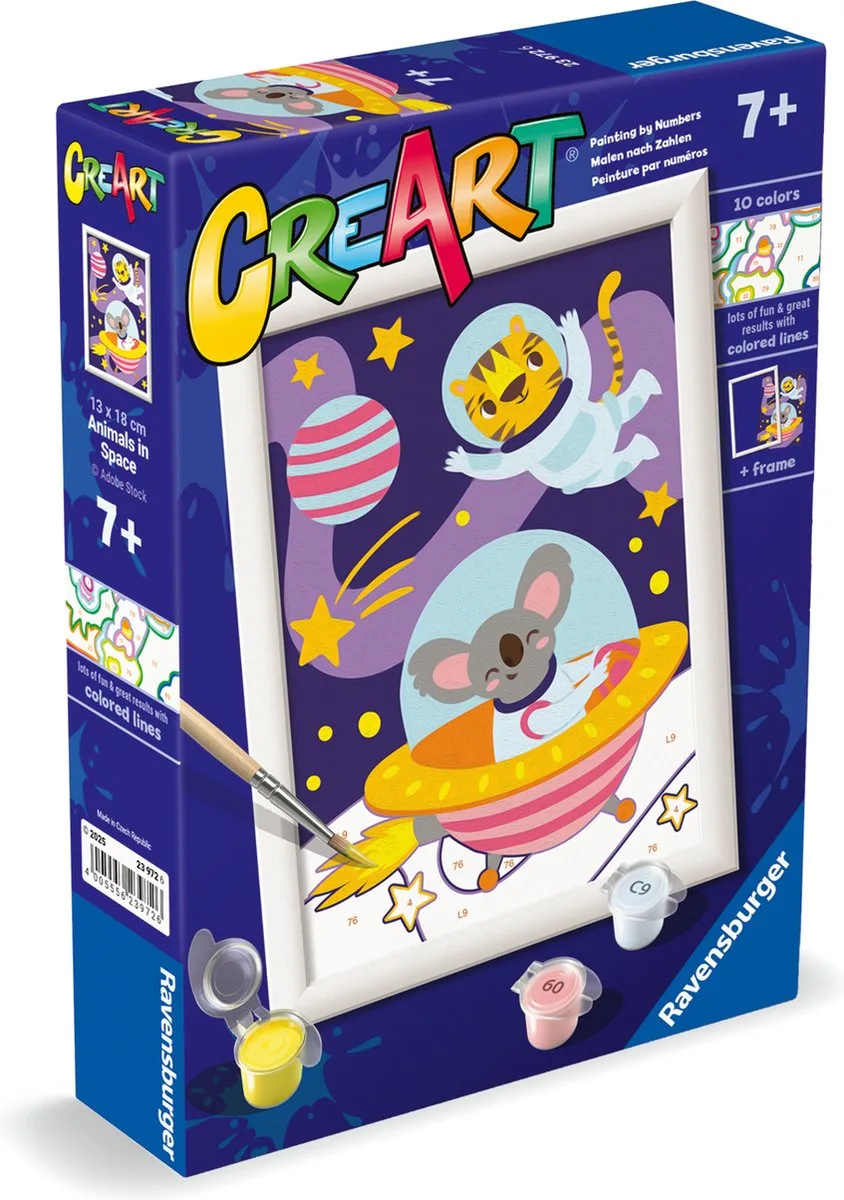 CreArt Animals in Space - Schilderen op Nummer voor Kinderen de Ravensburger en Multicolore – photo du produit