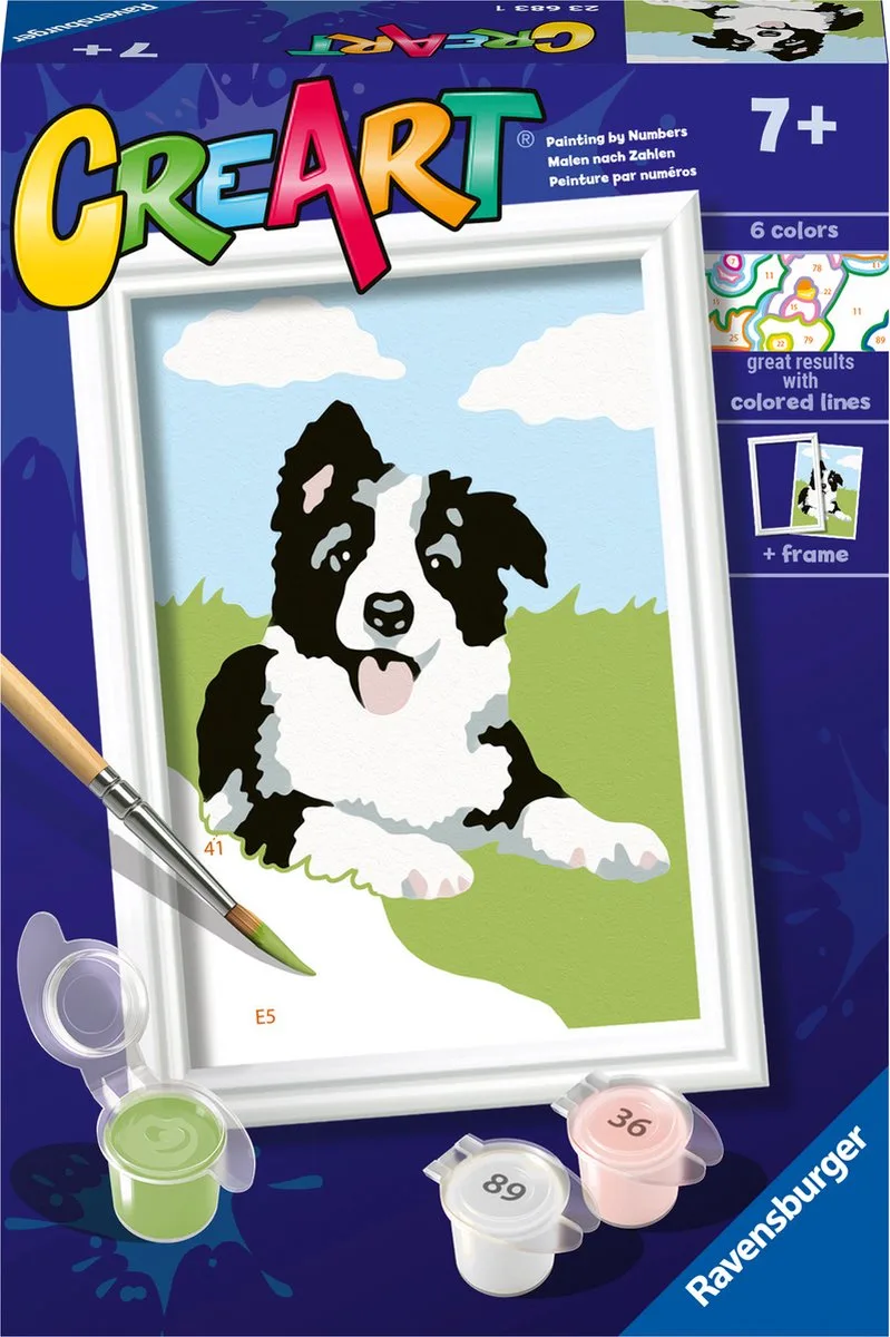 CreArt Border Collie - Schilderen op nummer voor kinderen by Ravensburger in Multicolour – product photo