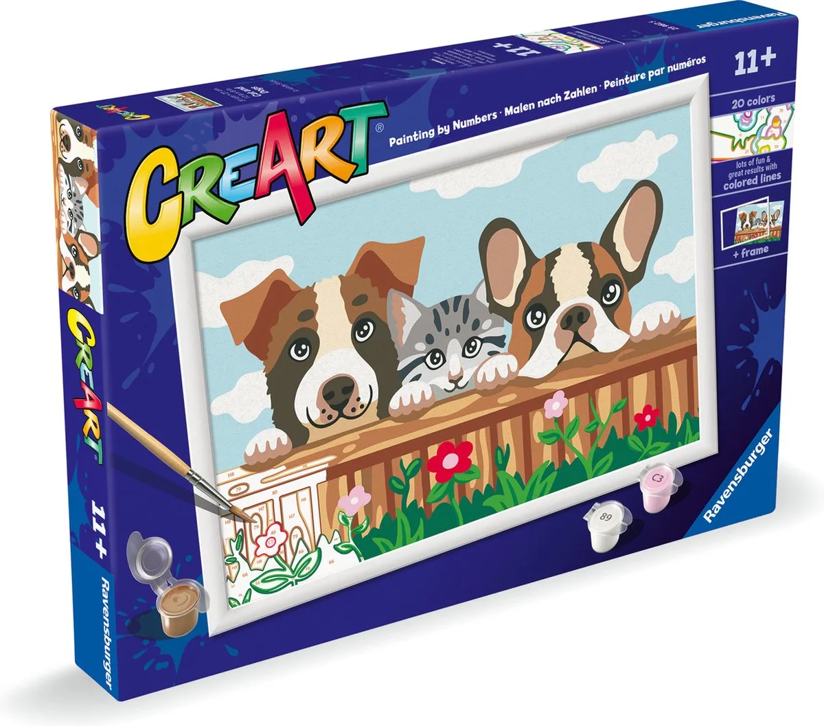 Creart - Cat and Dogs - Schilderen op Nummer vanaf 11 Jaar van Ravensburger in Meerkleurig – productfoto
