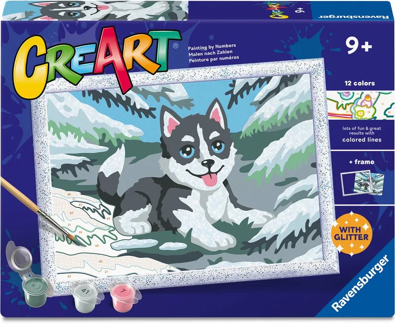 CreArt: Cheeky Husky – Schilderen op Nummer de Ravensburger en Multicolore – photo du produit