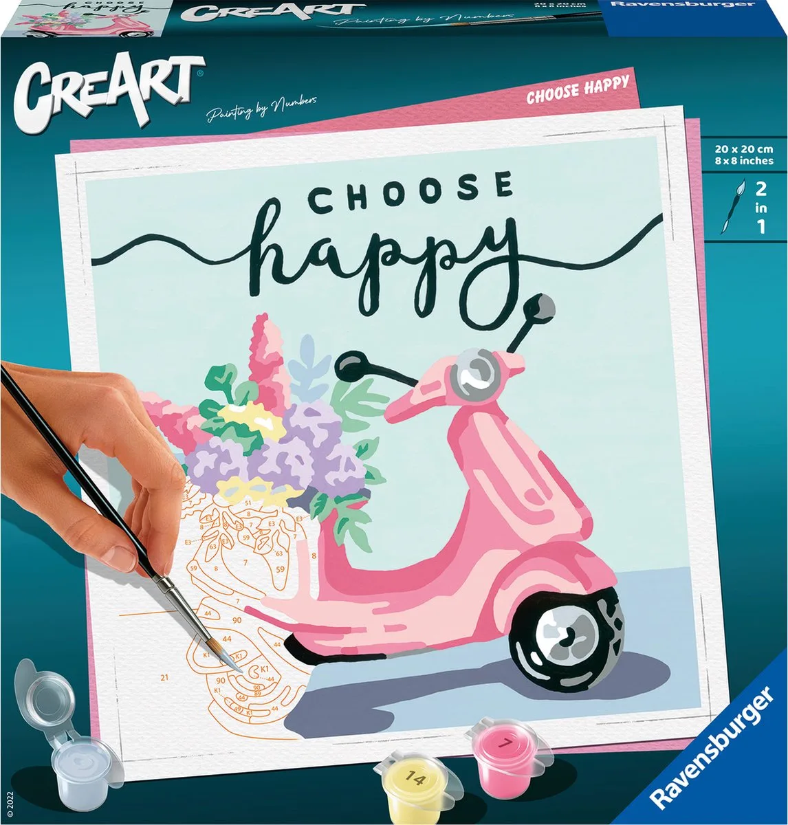 CreArt Choose happy - Schilderen op nummer voor volwassenen - Hobbypakket van Ravensburger in Meerkleurig – productfoto