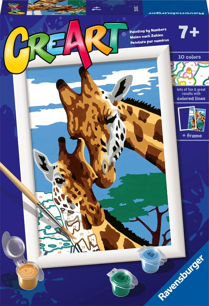CreArt Cute Giraffes - Schilderen op nummer voor kinderen von Ravensburger in Mehrfarbig – Produktfoto