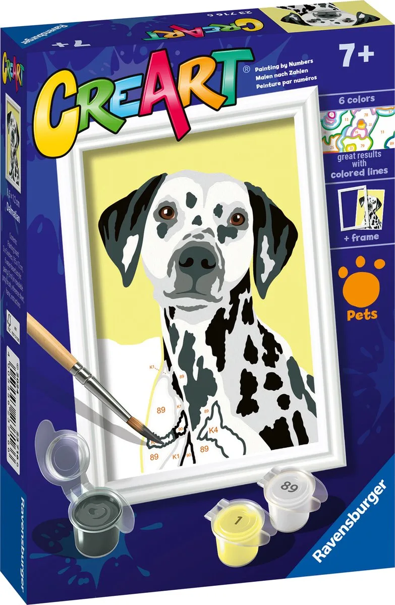 CreArt Dalmatian - Schilderen op nummer voor kinderen de Ravensburger en Multicolore – photo du produit