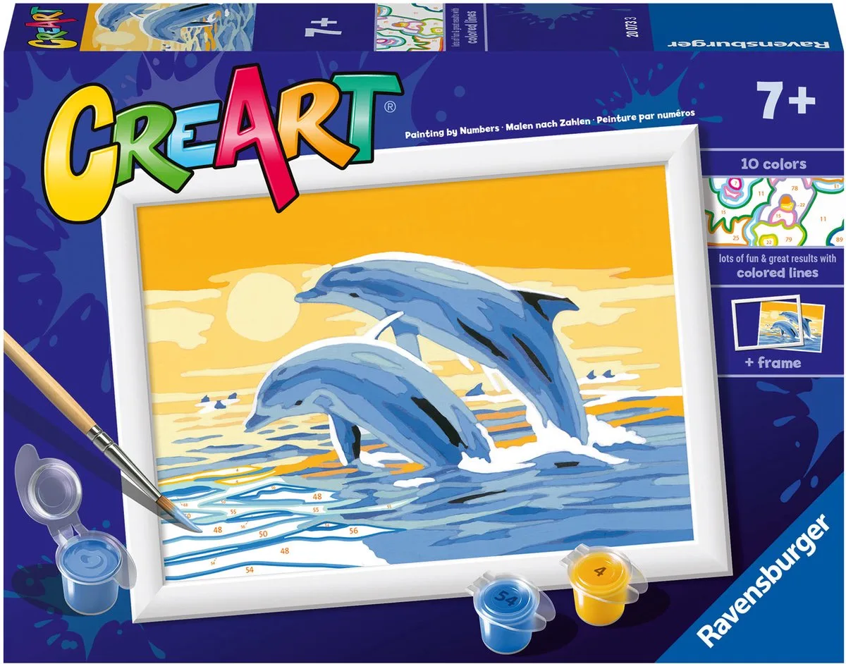 CreArt Delightful Dolphins - Schilderen op nummer voor kinderen von Ravensburger in Mehrfarbig – Produktfoto