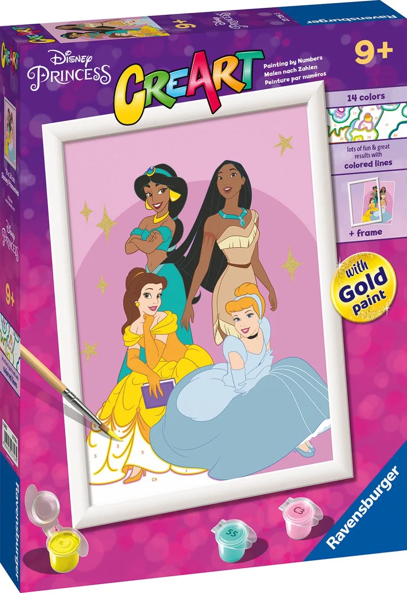 CreArt Disney Princesses - Schilderen op nummer voor kinderen från Ravensburger i Flerfärgad – produktbild
