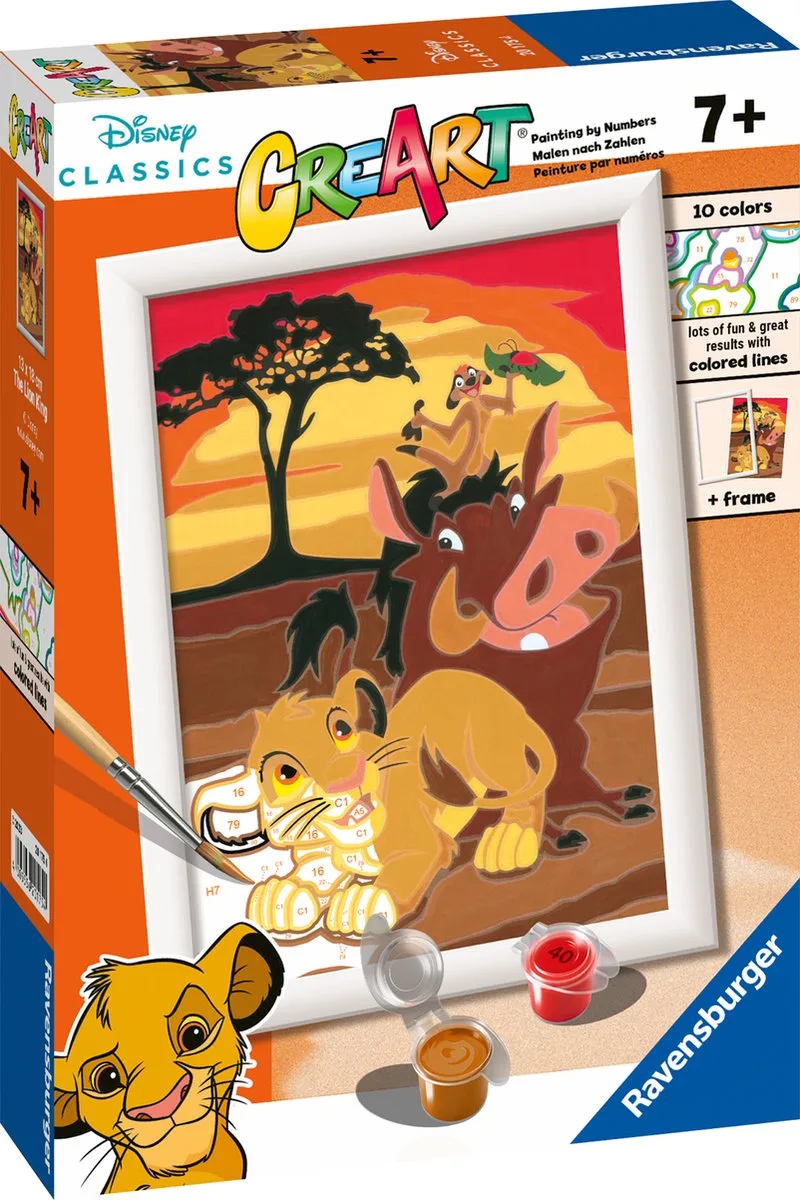 CreArt Disney The Lion King - Schilderen op nummer voor kinderen von Ravensburger in Mehrfarbig – Produktfoto
