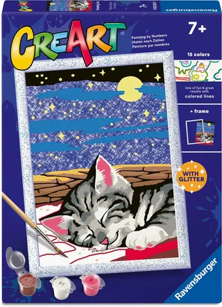 CreArt: Dreaming Cats – Schilderen op Nummer fra Ravensburger i Flerfarvet – produktbillede 1 af 2