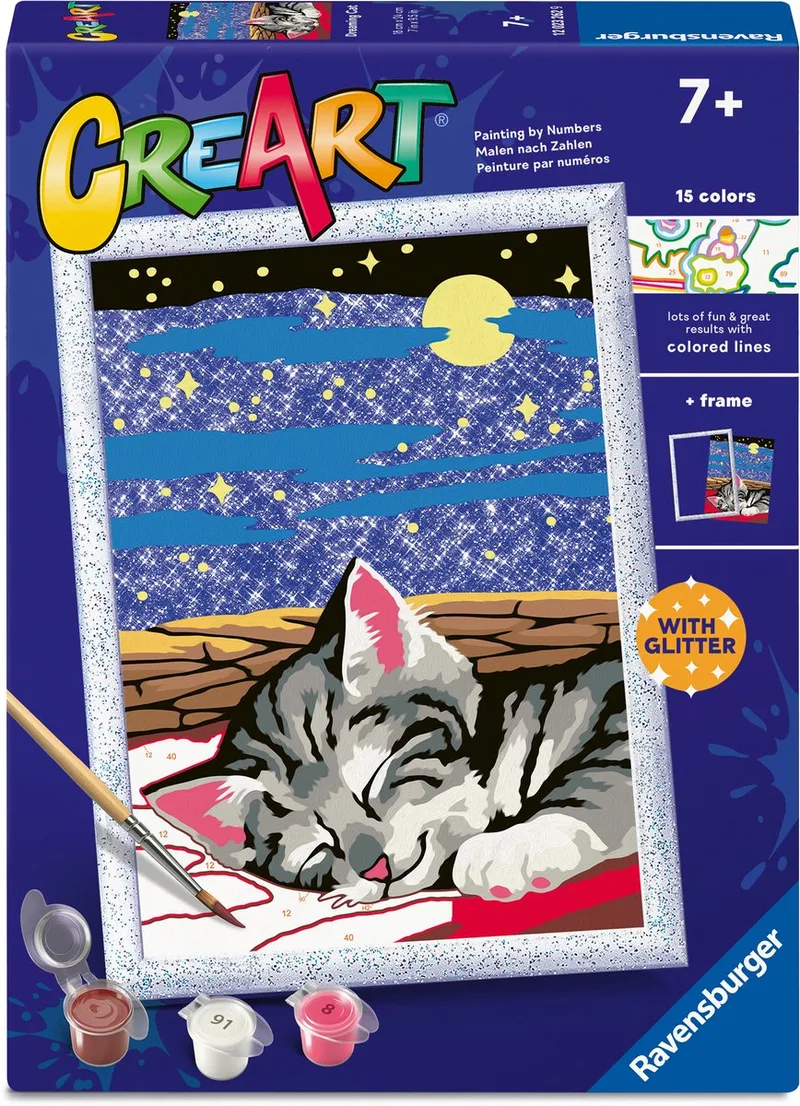 CreArt: Dreaming Cats – Schilderen op Nummer fra Ravensburger i Flerfarvet – produktbillede 1 af 2