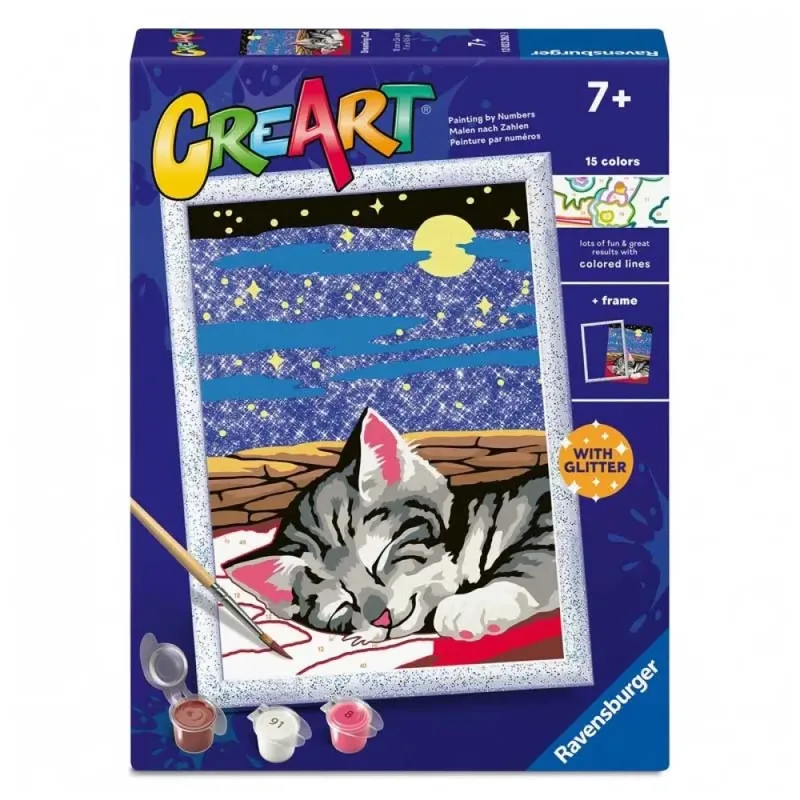 CreArt: Dreaming Cats – Schilderen op Nummer fra Ravensburger i Flerfarvet – produktbillede 2 af 2