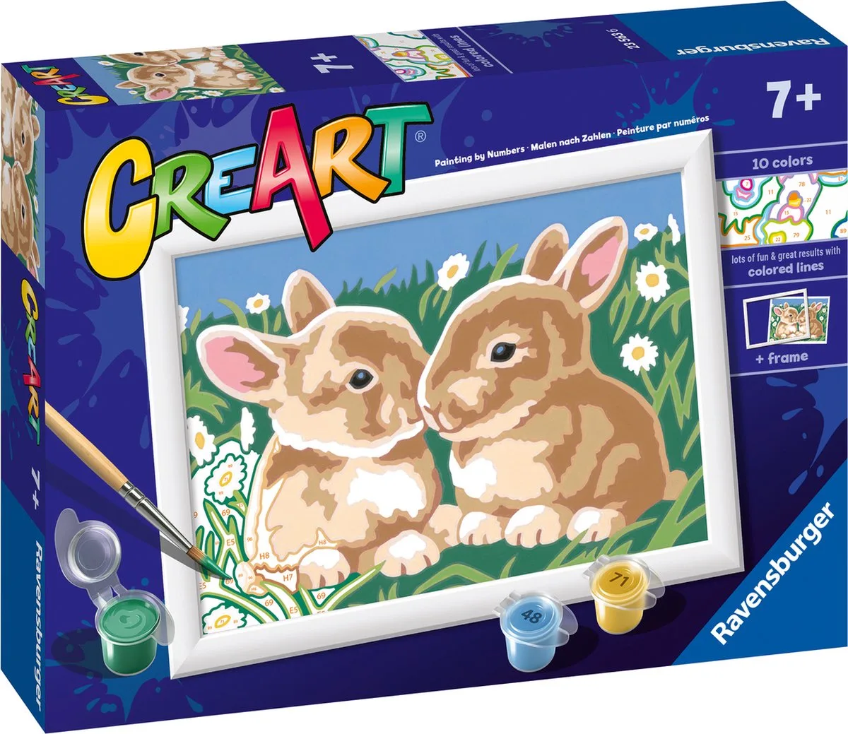 CreArt Fluffy Bunnies - Schilderen op nummer voor kinderen von Ravensburger in Mehrfarbig – Produktfoto