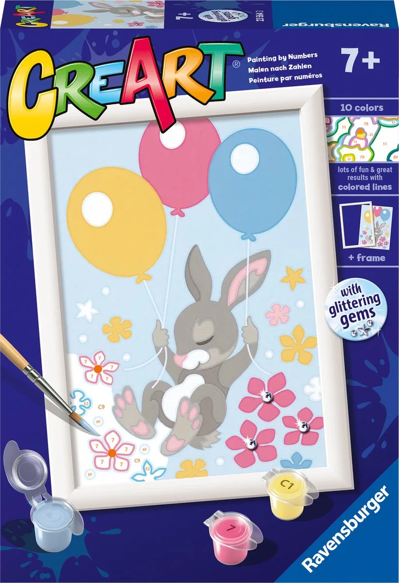 CreArt Flying Bunny - Schilderen op nummer voor kinderen de Ravensburger en Multicolore – photo du produit