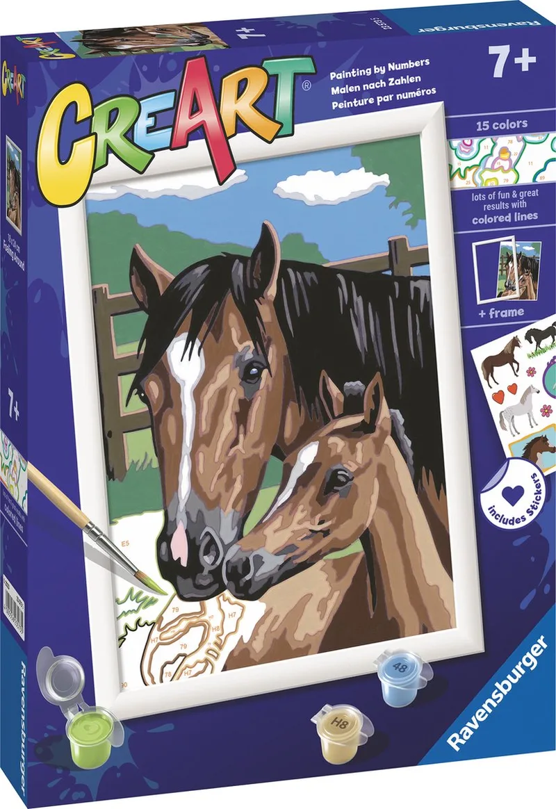 CreArt Foaling Around - Schilderen op nummer voor kinderen de Ravensburger en Multicolore – photo du produit