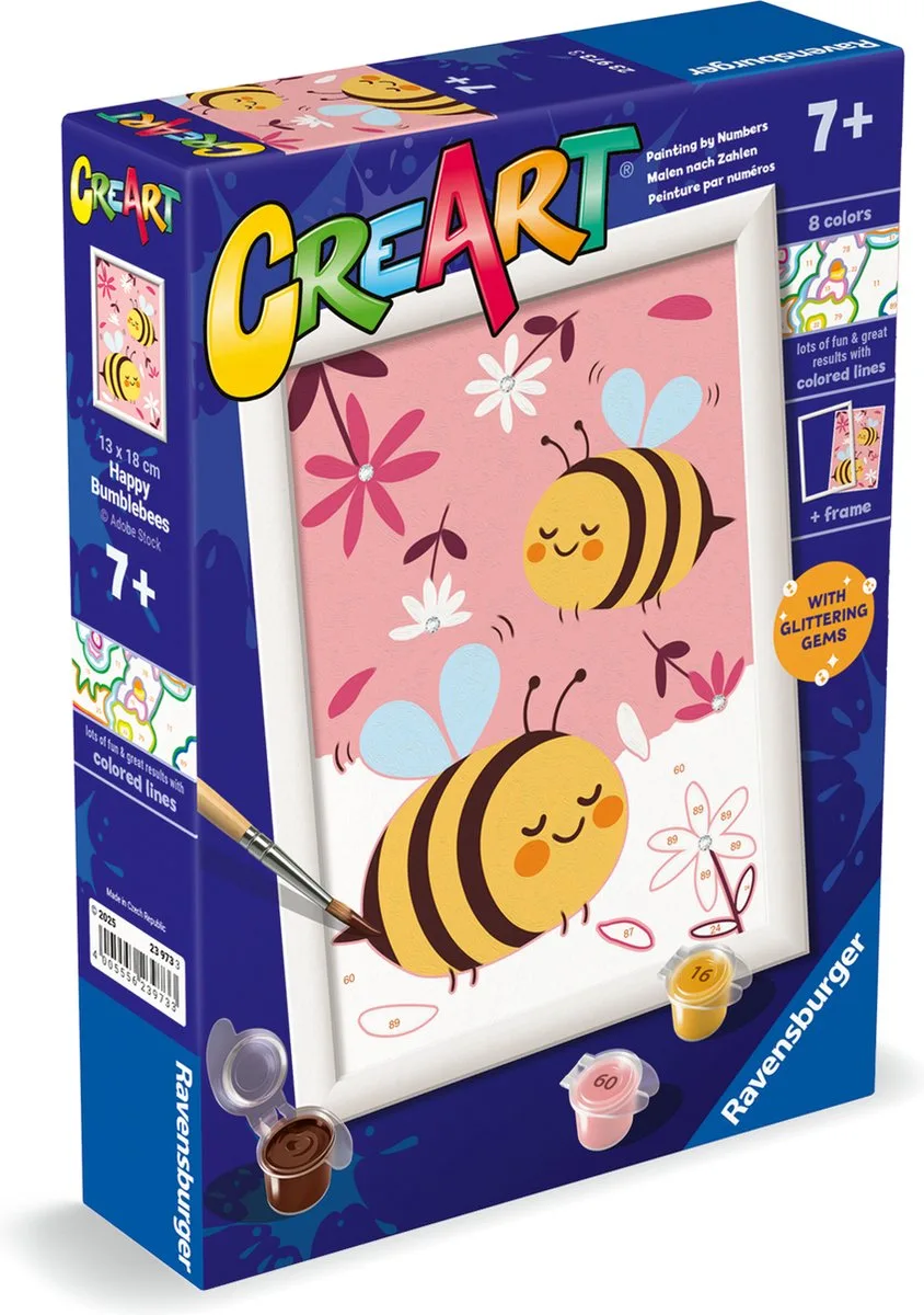 CreArt Paint by Numbers - Happy Bees von Ravensburger in Mehrfarbig – Produktfoto