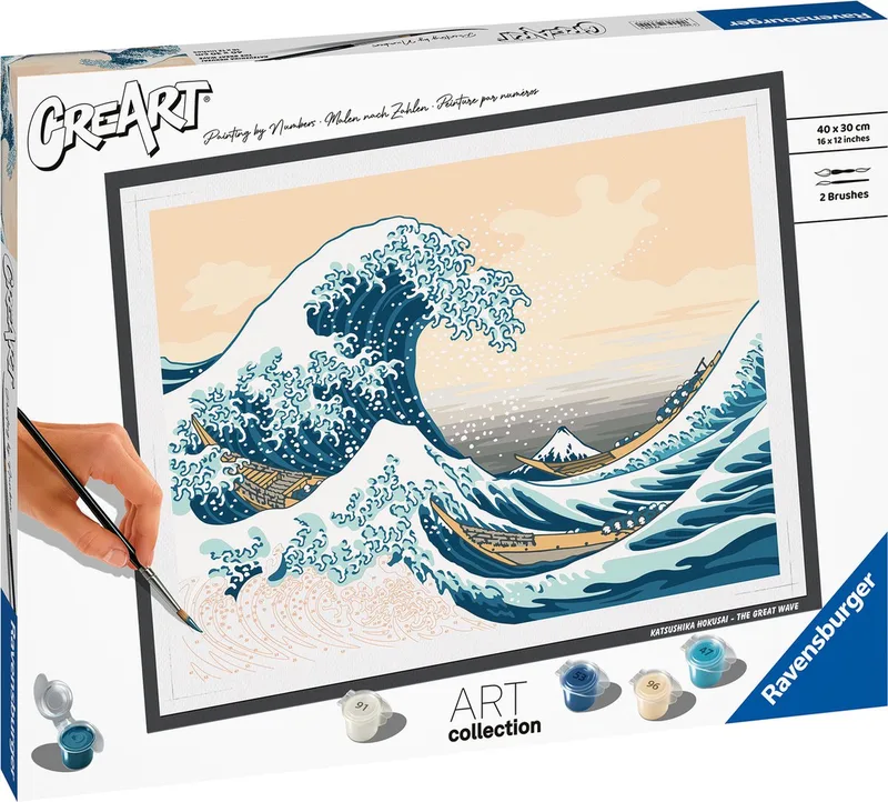 CreArt Hokusai: The Great Wave - Schilderen op nummer voor volwassenen von Ravensburger in Mehrfarbig – Produktfoto