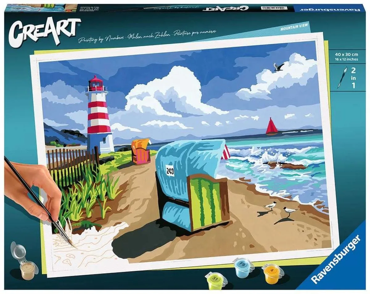 CreArt Holiday on the Baltic Sea - Schilderen op nummer voor volwassenen de Ravensburger en Multicolore – photo du produit