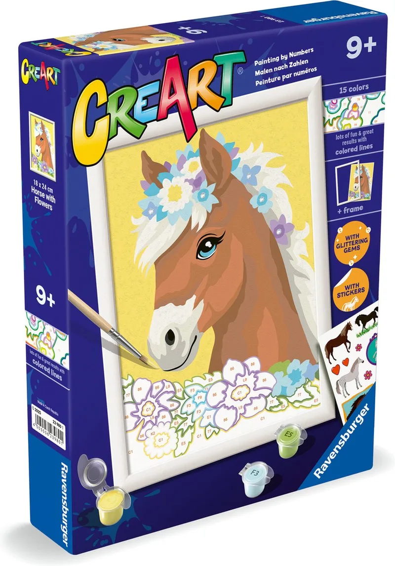 CreArt - Horse With Flowers - Schilderen op Nummer by Ravensburger in Multicolour – product photo
