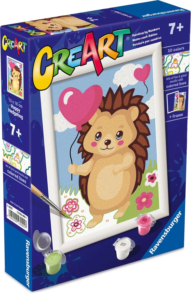 CreArt Junior - Egel - Schilderen op Nummer - Creatief Schilderpakket de Ravensburger en Multicolore – photo du produit