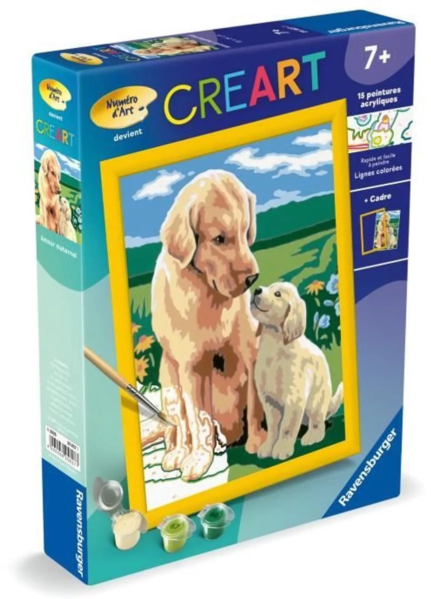 CreArt Kids 18x24cm Moederliefde, Schilderen op nummer Kit, Kunstnummer, Leeftijd 7+, 25827, Ravensburger de Ravensburger en Multi-coloured – photo du produit