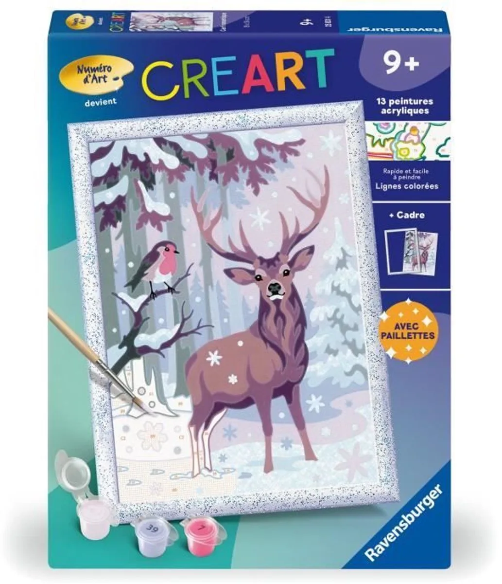 CreArt Kids 18x24cm Romantisch Hert, Schilderen op Nummer Kit, Leeftijd 9+, 25831, Ravensburger van Ravensburger in Meerkleurig – productfoto