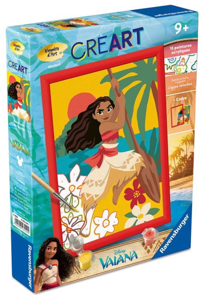 CreArt Kids 18x24cm – Schilderen op nummer – Moana – Disney – Schilderen op nummer set – Leeftijd 7+ – 12023229 by Ravensburger in Multicolour – product photo