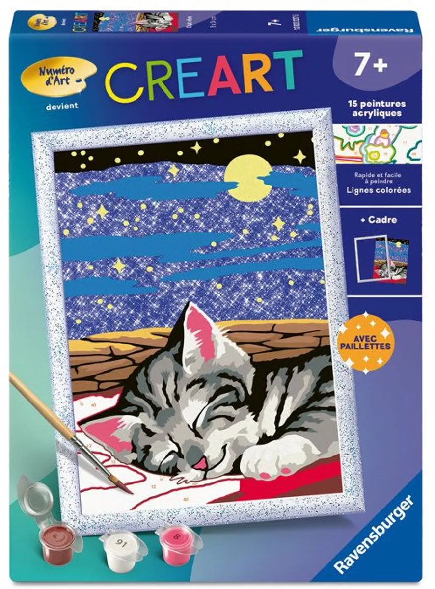 CreArt Kids 18x24cm – Schilderen op nummer – Sneeuwhuski – Schilderen op nummer set – Leeftijd 7+ – 12023226 von Ravensburger – Produktfoto