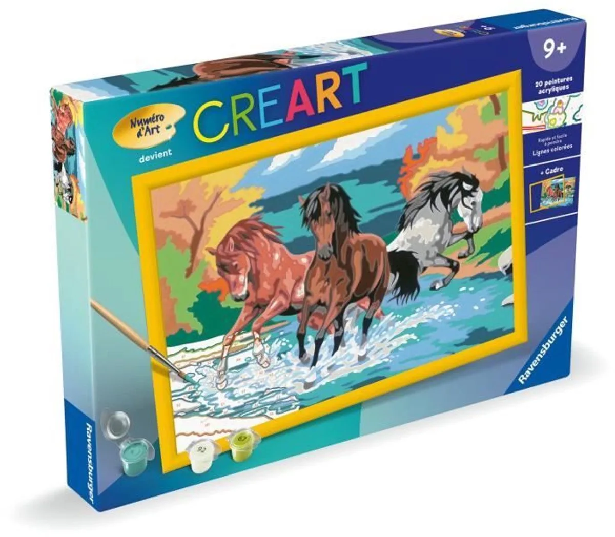 CreArt Kids 31x21cm Horde of Horses, Schilderen op nummer Kit, Leeftijd 9+, 25846, Ravensburger fra Ravensburger – produktbillede