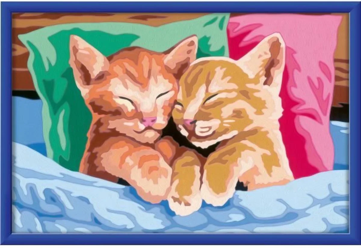 CreArt Kids 31x21cm Slapende Kittens fra Ravensburger i Brun – produktbillede