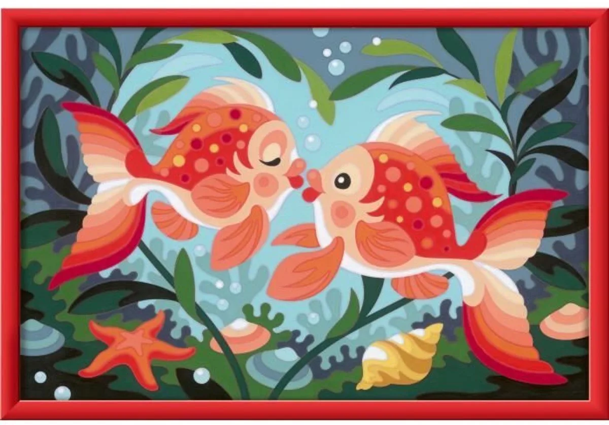 CreArt Kids 31x21cm Viskusjes, Schilderen op Nummer Kit, Kunstnummer, Leeftijd 7+, 25853, Ravensburger van Ravensburger in Meerkleurig – productfoto