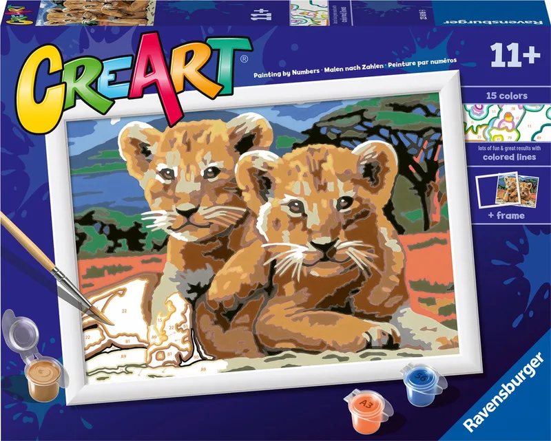 CreArt Little Lion Cube - Schilderen op nummer voor kinderen by Ravensburger in Multicolour – product photo