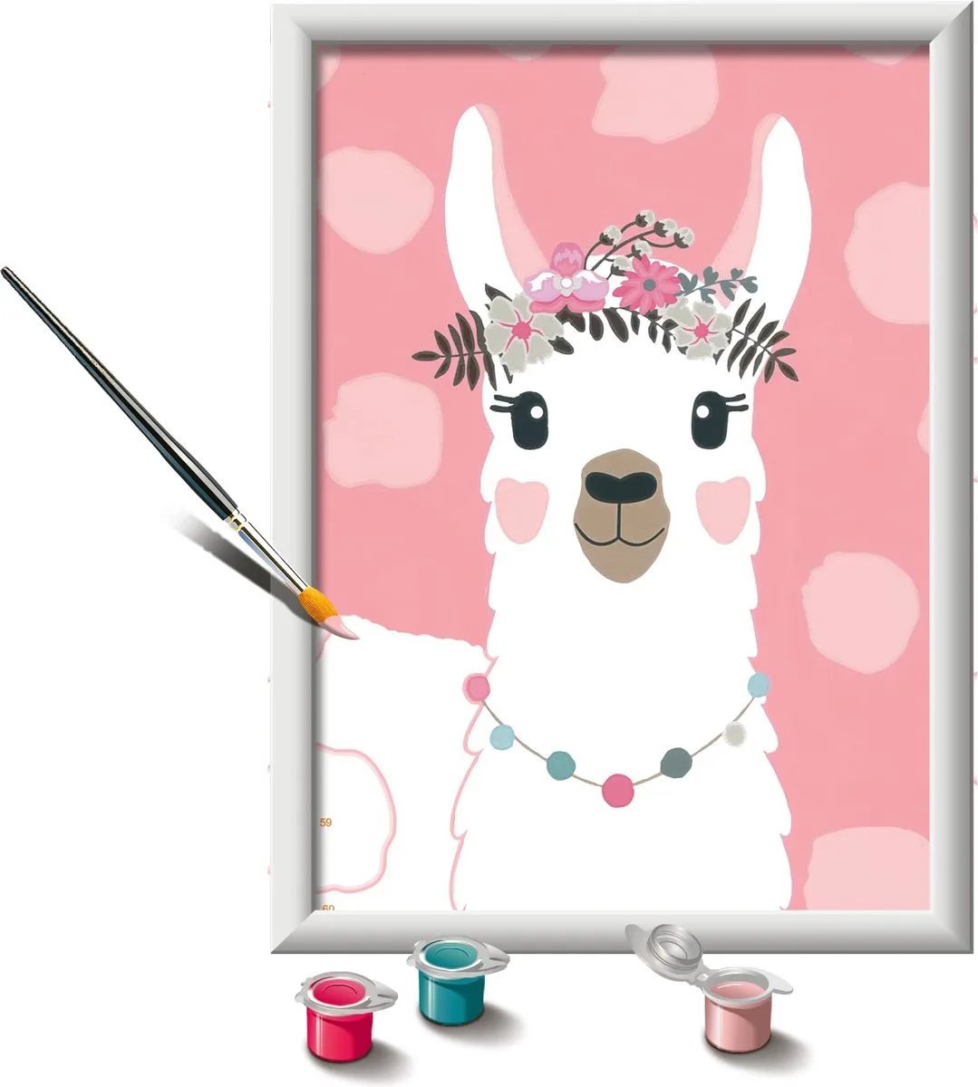 CreArt No Drama Llama Set kleuren op nummer de Ravensburger en Rose – photo du produit