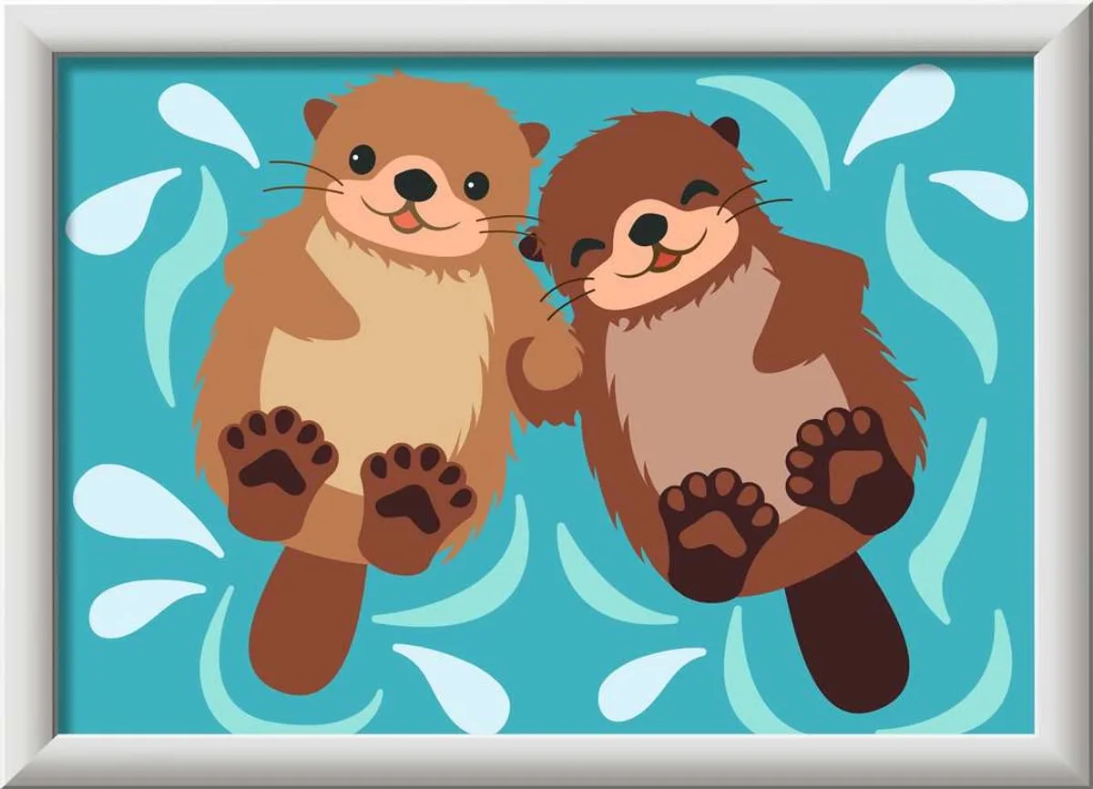 CreArt: Otter Love – Schilderen op Nummer från Ravensburger i Flerfärgad – produktbild