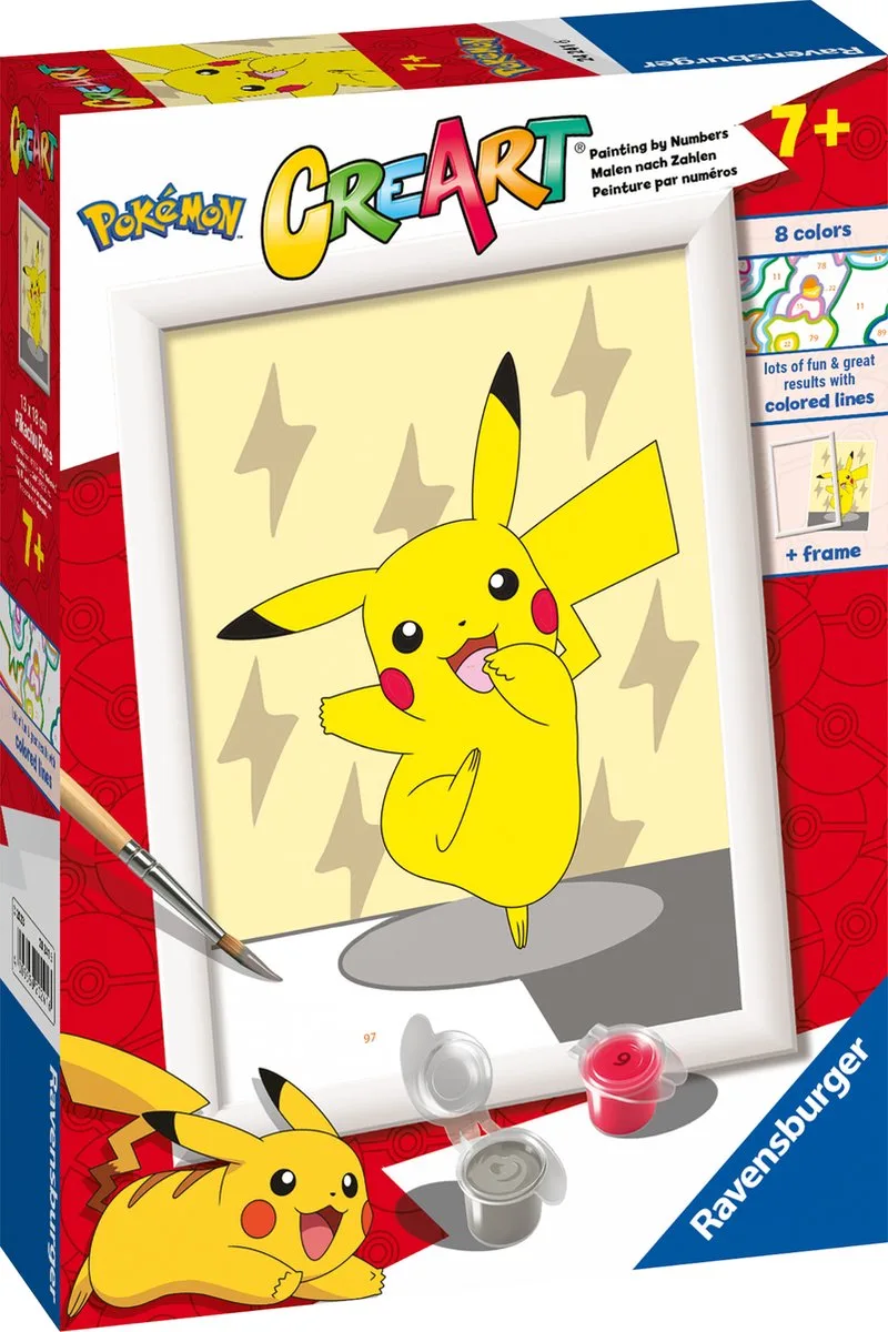 CreArt Pokémon Pikachu Pose - Schilderen op nummer voor kinderen de Ravensburger en Multicolore – photo du produit