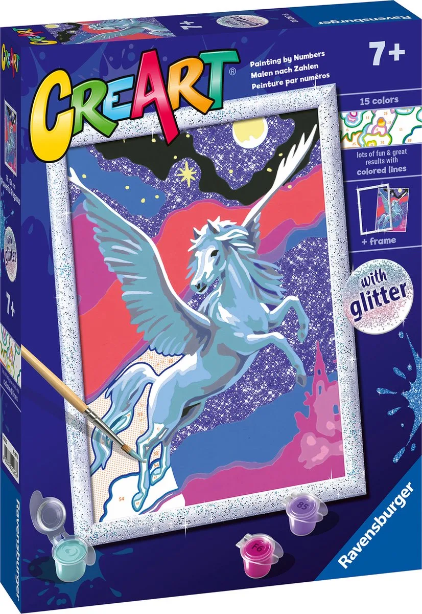 CreArt Powerful Pegasus - Schilderen op nummer voor kinderen van Ravensburger in Meerkleurig – productfoto