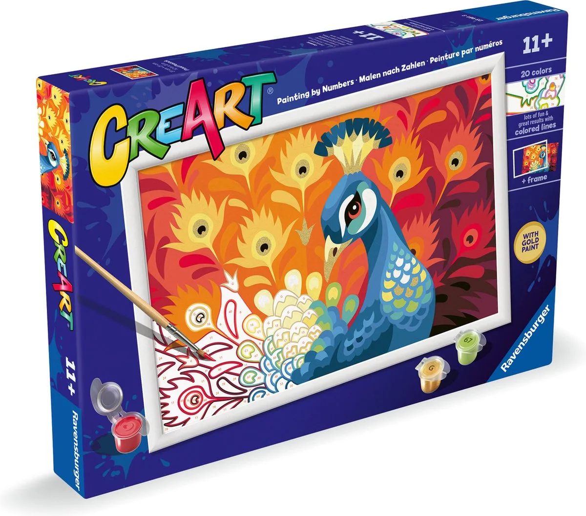 CreArt - Proud Peacock - Schilderen op Nummer de Ravensburger en Multicolore – photo du produit