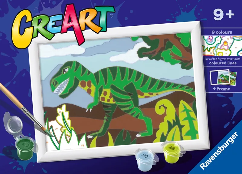 CreArt Roaming Dinosaur - Schilderen op nummer voor kinderen van Ravensburger in Meerkleurig – productfoto