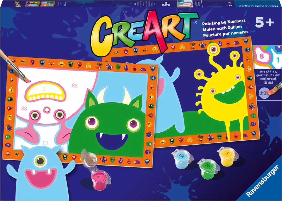 CreArt Silly Monsters - Schilderen op nummer voor kinderen von Ravensburger in Mehrfarbig – Produktfoto