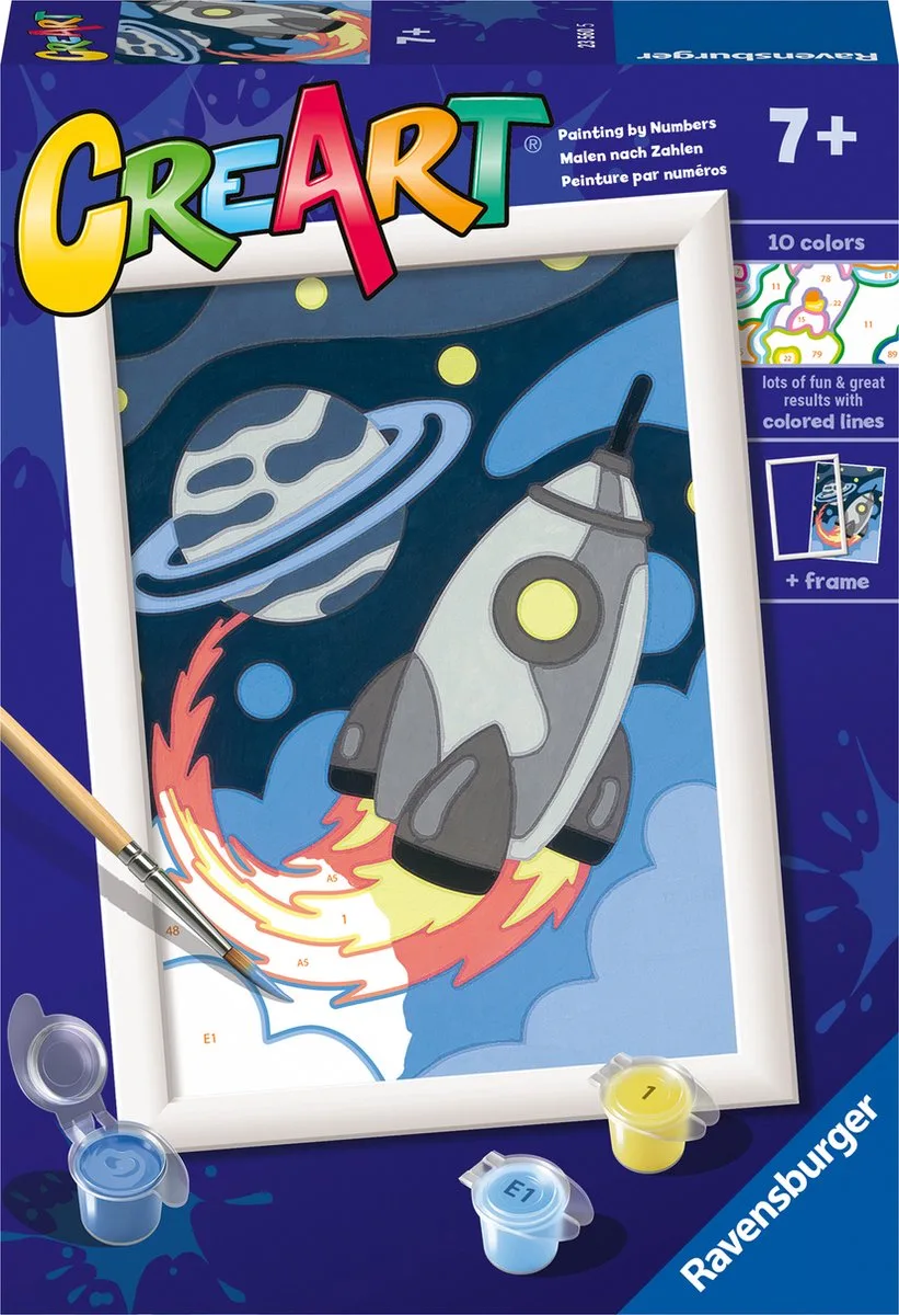 CreArt Space Explorer - Schilderen op nummer voor kinderen fra Ravensburger i Flerfarvet – produktbillede
