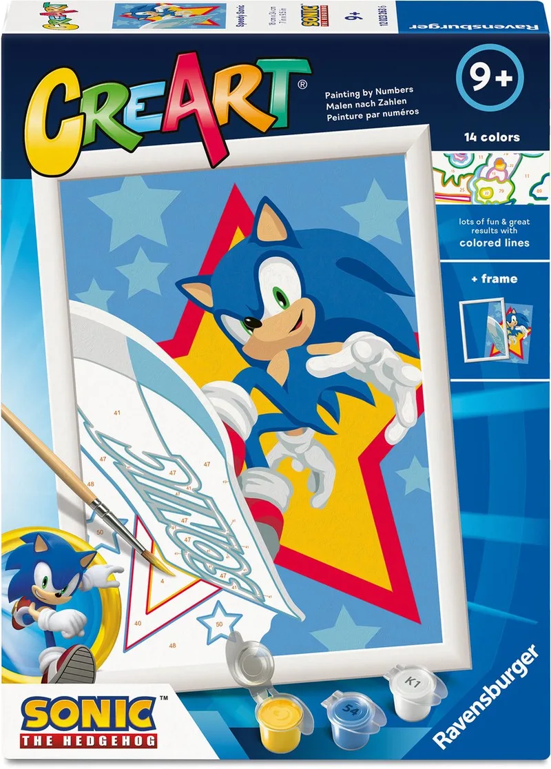 CreArt: Speedy Sonic – Schilderen op Nummer de Ravensburger en Multicolore – photo du produit